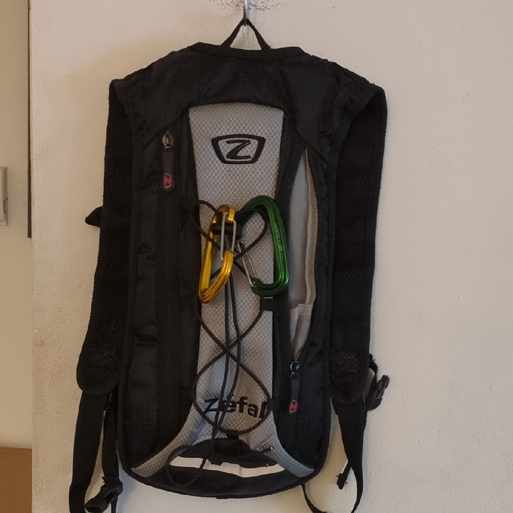 Zefal Black and Gray Backpack with Carabiners